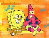 Bob Esponja y Patricio en bañador