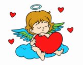 Dibujo Cupido con corazón pintado por elwaht