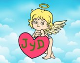 Dibujo Cupido y un corazón pintado por johhana