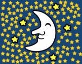 Luna con estrellas