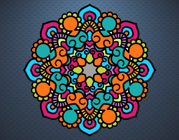 Mandala reunion coloreado por Charo