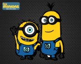 Dibujo Minions - Carl y Kevin pintado por Isadd1