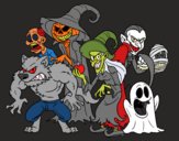 Dibujo Monstruos de Halloween pintado por polillaty