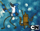 Dibujo Mordecai y Rigby pintado por Isadd1