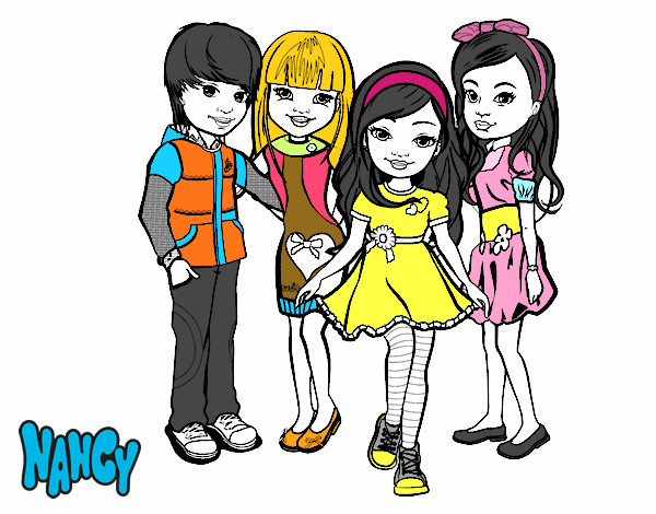 Dibujo Nancy y sus amigos pintado por mica635