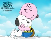 Snoopy y Carlitos abrazados