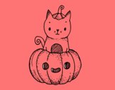 Dibujo Un gatito de Halloween pintado por mica635