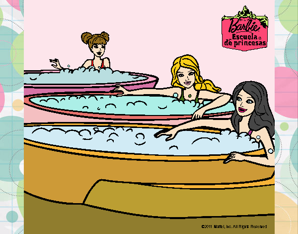 Barbie y sus amigas en el jacuzzi