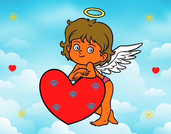 Cupido y un corazón