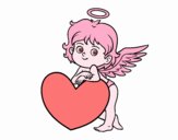 Cupido y un corazón