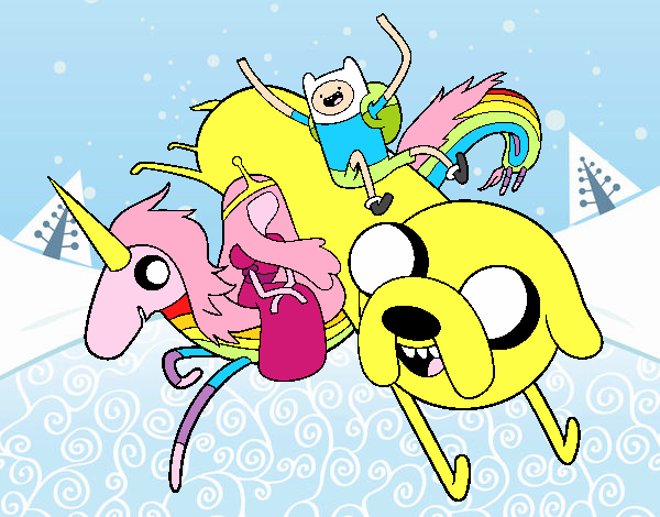 Finn y Jake con la Princesa Chicle