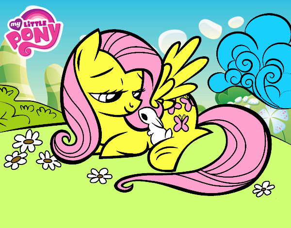 Fluttershy con un conejito