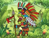 Dibujo Guerrero azteca pintado por Francis_XD