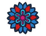 Dibujo Mándala con forma de flor weiss pintado por bonfi