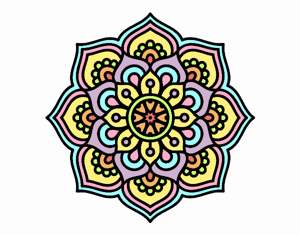 Dibujo Mandala flor de la concentración pintado por mela12