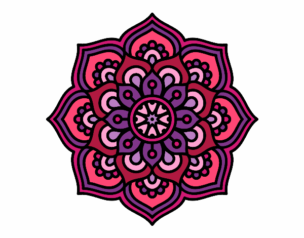 Dibujo Mandala flor de la concentración pintado por bonfi