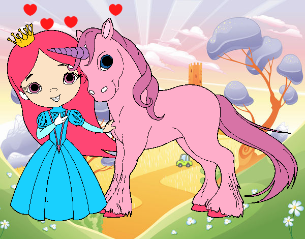 Princesa y unicornio