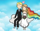 Dibujo Recién casados en una nube pintado por Lovely014