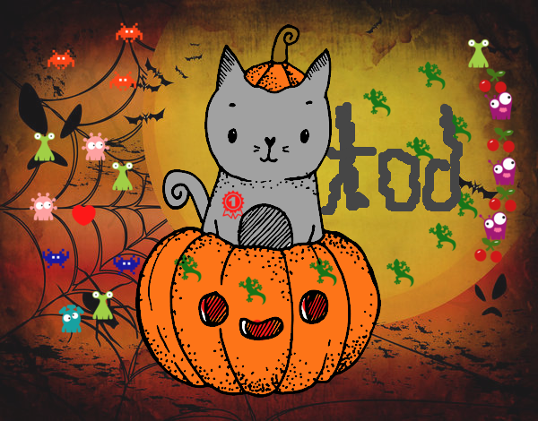 Un gatito de Halloween