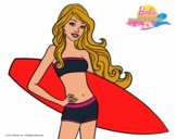 Barbie con tabla de surf