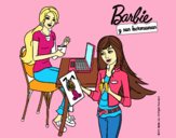 Barbie y su hermana merendando