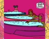 Barbie y sus amigas en el jacuzzi