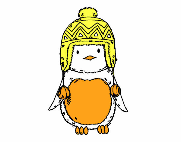 Bebé pingüino con gorrito