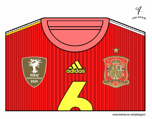 Camiseta del mundial de fútbol 2014 de España