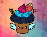 Cupcake kawaii con fresa