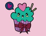 Cupcake kawaii con lazo