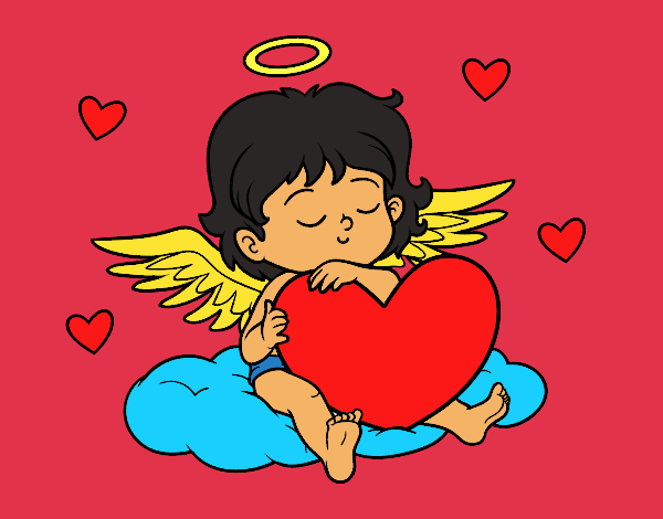 Dibujo Cupido con corazón pintado por KLIZ