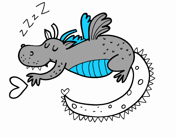 Dragón infantil durmiendo