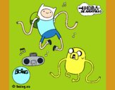 Finn y Jake escuchando música