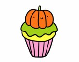 Dibujo Halloween cupcake pintado por Melvillo