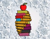 Libros y manzana