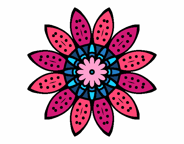 Dibujo Mandala flor con pétalos pintado por bonfi