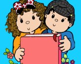 Niños con libros