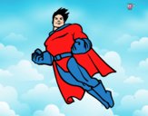 Dibujo Superman volando pintado por ahengimar