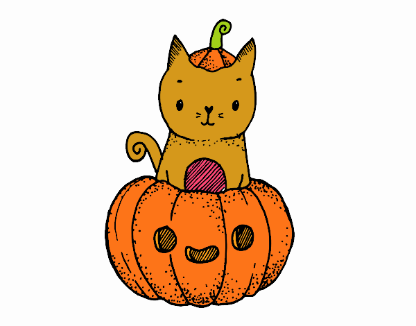 Dibujo Un gatito de Halloween pintado por arianjeles