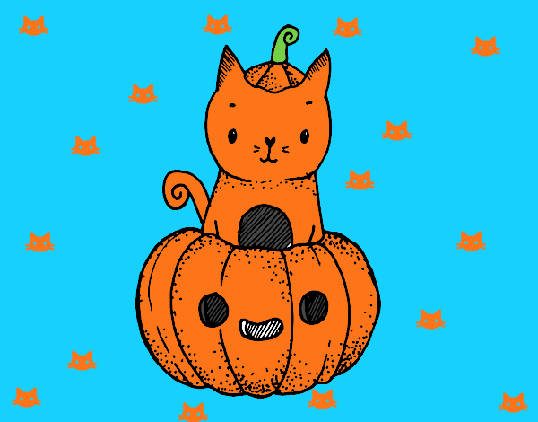 Un gatito de Halloween