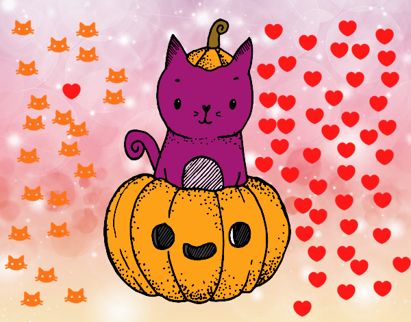 Un gatito de Halloween