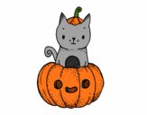 Dibujo Un gatito de Halloween pintado por carla13