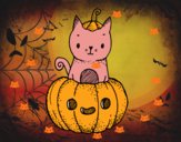 Un gatito de Halloween