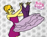 Dibujo Barbie y su vestido de ballet pintado por tigresalva