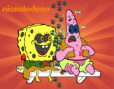 Bob Esponja y Patricio en bañador