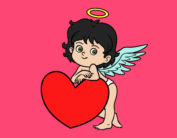 Cupido y un corazón