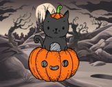 Un gatito de Halloween