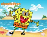 Bob Esponja saludando