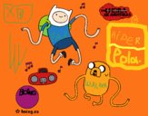 Finn y Jake escuchando música