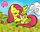 Fluttershy con un conejito